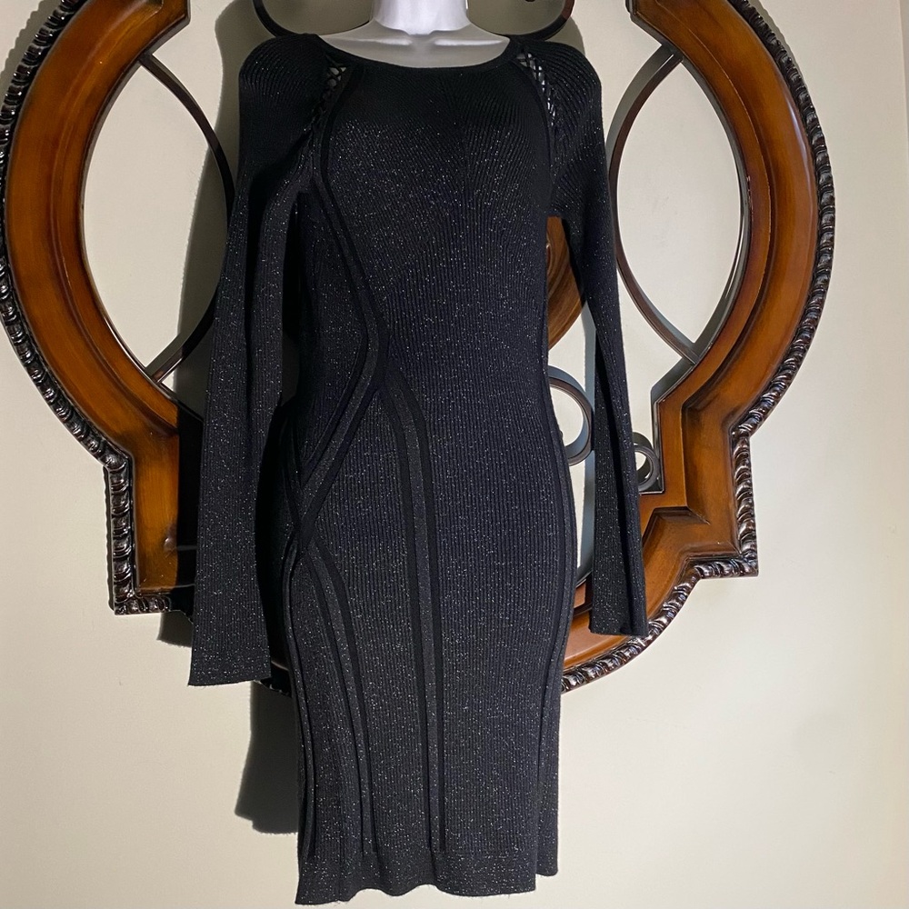Jessica Simpson Black Sequin Bodycon Dress